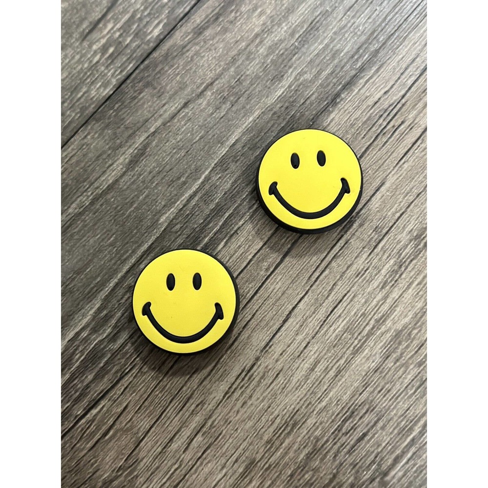Smiley Face Happy Charm For Crocs Shoe Charms - 2 Pieces